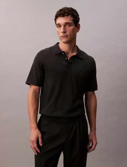 Calvin Klein Ss Supima Cotton Polo 14Gg - Black - M