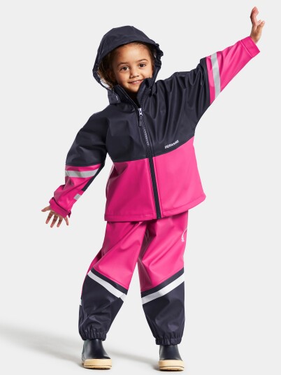 Didriksons Kids' Waterman C Set 130, Plastic Pink