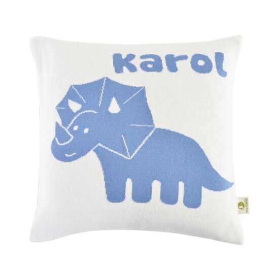 Økologisk bomullsputetrekk med navn. TRICERATOPS