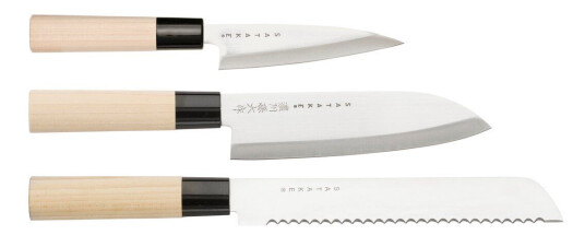 Satake Houcho knivsett 3 deler Hi Carbon Steel Satake Houcho knivsett 3 deler Hi Carbon Steel