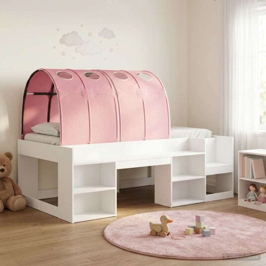  Sengestamme med tunnel 3 pcs Hvit og rosa Konstruert tre