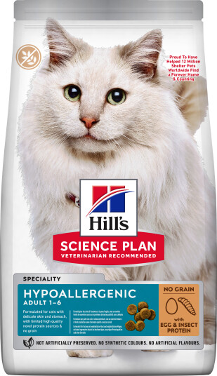 Hills Science Plan Allergivennlig Kattemat med Egg og Insektprotein 1,5 kg