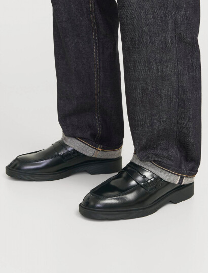 Jack & Jones Jfwdax Leather Loafer Noos - Black - 41