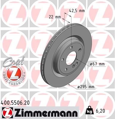 Bremseskive ZIMMERMANN 400.5506.20