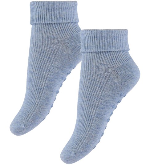 Minymo Baby Rib Sock W. Abs (2-Pack) - Blue - 23\26