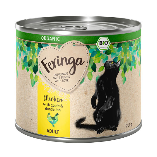 Feringa Organic Adult 24 X 200 G Kylling Med Eple Og Løvetann