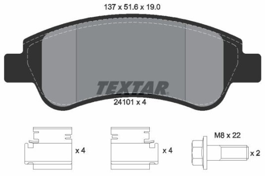 Bremseklosser TEXTAR 2410101 Bremseklosser TEXTAR 2410101