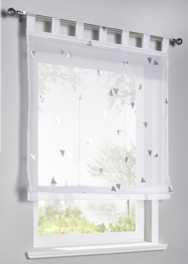 bonprix Transparent liftgardin med glanstrykk 1 (H/B: 140/60 cm),2 (H/B: 140/80 cm),3 (H/B: 140/100 cm),4 (H/B: 140/120 cm),5 (H/B: 140/140 cm) hvit