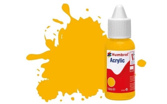 Humbrol Akryl No 154 Insignia Yellow - Matt 14ml Dropper Bottle