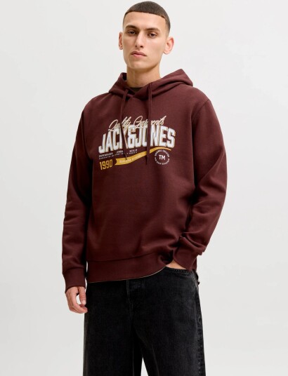 Jack & Jones Jjelogo Sweat Hood 2 Col Aw26 Sn Brown L