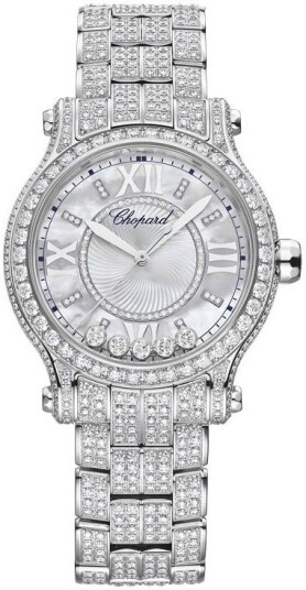Chopard Dameklokke 275378 1001 Happy Sport Hvit/18 karat hvitt gull