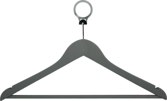 PULSIVA Hotell kleshenger Colgado; 44.5x27 cm LxH; Grå; 12 Stykk / Forpakning PULSIVA Hotell kleshenger Colgado; 44.5x27 cm LxH; Grå; 12 Stykk / Forpakning