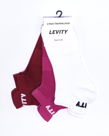 LEVITY 3-pack Training Sock White/Pink/Burgundy 35-38