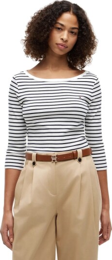 Tommy Hilfiger Cody Boat Nk 3/4 Slv Tee Navy XXS