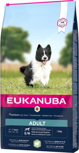 Eukanuba Tørrfôr til Liten og Medium Voksen Hund med Lam og Ris 12 kg Uten Korn