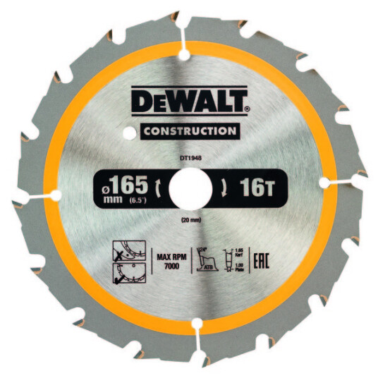 Dewalt Sagblad 165x20x16t dt1948