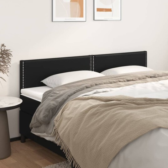 Hodegavler 2 stk svart 100x5x78/88 cm kunstlær