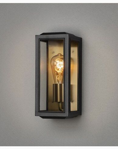 Konstsmide Carpi vegglampe E27 sort / messing farget. Konstsmide Carpi vegglampe E27 sort / messing farget.