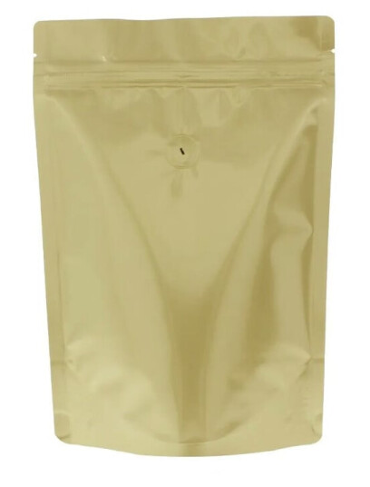 Other Brand 250g Zip Coffee Bag with Valve Matte Gold