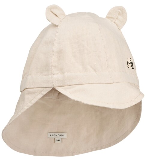 Liewood Gorm Linen Sun Hat With Ears Cream 3/6M