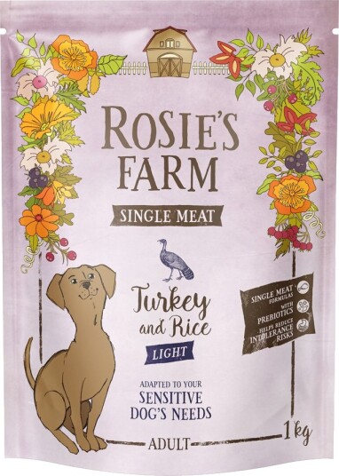 Rosie's Farm Single Meat Light Tørrfôr Kalkun & Ris 1kg Rosie's Farm Single Meat Light Tørrfôr Kalkun & Ris 1kg