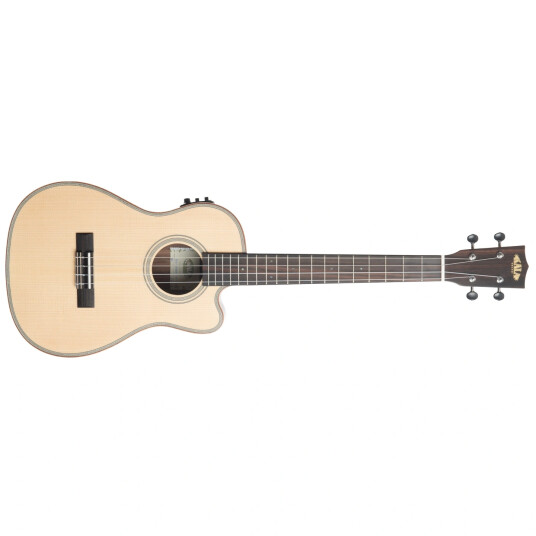 Kala Ka-Sseby-B-Ce Solid Spruce Top Ebon Baritone Ukulele, Cutaway, Eq, Bag, Ub-B