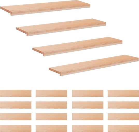 vidaXL Trappetrinn 20 stk. 110 x 30 x 2 cm Naturlig Massiv bøketre