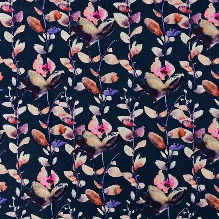 Balsløw Lin/Viskose Jersey Stoff 008 Blomster 50cm