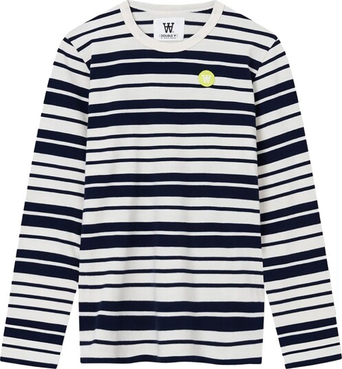 Wood Wood Genser Moa Off White/Navy Striper Wood Wood Medium Genser Blå Hvit