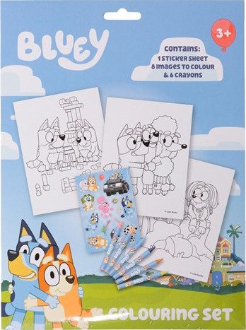 Euromic BLUEY fargeleggingssett med 6 fargestifter - Kreativt kalde farger for barn
