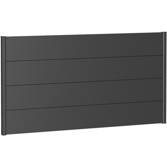 BIOHORT VEGGPANEL FOR LEVEGG UTEN AKRYLGLASS 180X90 MØRK GRÅ METALLIC