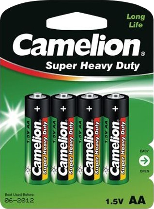 Camelion Super Heavy Duty R6p-Bp4g Batteri 4 X Aa-Type Sinkklorid 1220 Mah Camelion Super Heavy Duty R6p-Bp4g Batteri 4 X Aa-Type Sinkklorid 1220 Mah