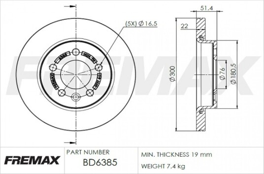 Bremseskive FREMAX BD-6385