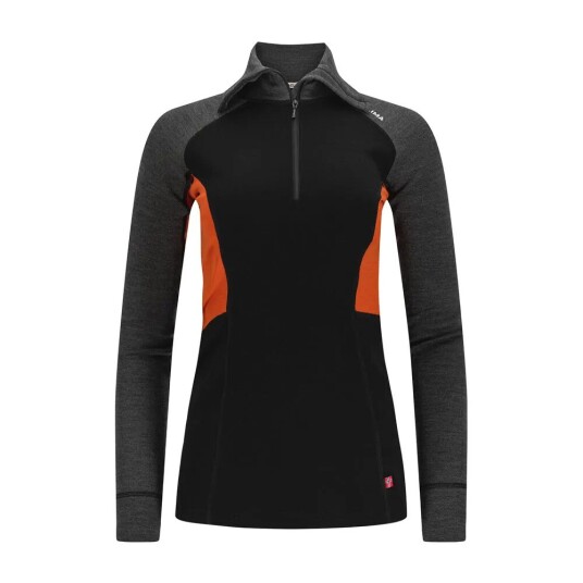 Aclima Women's WarmWool Polo Jet Black/Marengo/Gold Flame M Aclima Women's WarmWool Polo Jet Black/Marengo/Gold Flame M