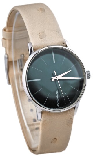 Junghans Dameklokke 27/3343.00 Meister Grønn/Lær Ø33 mm