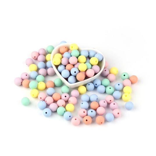 Babysjarm 2pk Runde Silikonperler  12mm