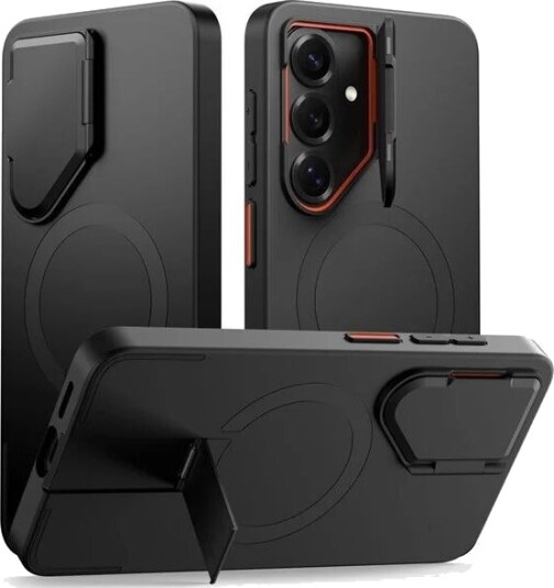 Tech-Protect Kevlar Aura MagSafe Mobildeksel til Samsung Galaxy S26 Svart & Oransje