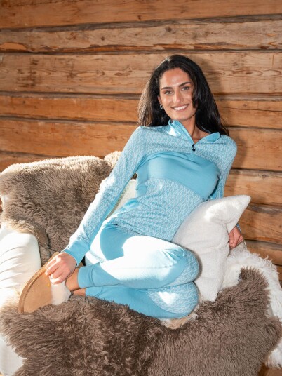 Twentyfour Aurora Aya Ull Half Zip Blå 38