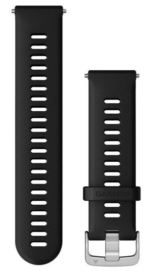 Garmin Hurtigutløsningsrem 22mm Silikon Sort/sølvfarget Anordning Garmin Hurtigutløsningsrem 22mm Silikon Sort/sølvfarget Anordning