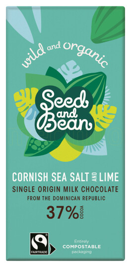 Seed & Bean Melkesjokolade Cornish Sea Salt & Lime 85g Seed & Bean Melkesjokolade Cornish Sea Salt & Lime 85g