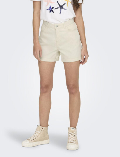 ONLY Onlvega Hw Mom Dnm Shorts Noos - White - XS ONLY Onlvega Hw Mom Dnm Shorts Noos - White - XS