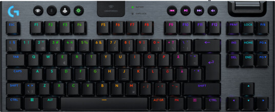 Logitech G915 X TKL trådløst mekanisk gamingtastatur GL Clicky svart med RGB-belysning