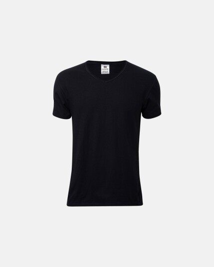 Dovre T Skjorte V Neck Økologisk Bomull Svart