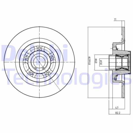 Bremseskive DELPHI BG9027RS Bremseskive DELPHI BG9027RS