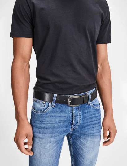 Jack & Jones Jacpaul Leather Belt Noos - Black - 80