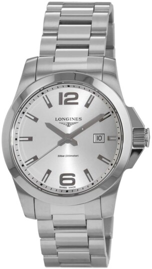 Longines Herreklokke L3.760.4.76.6 Conquest Sølvfarget/Stål Ø43 mm