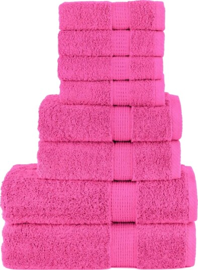 vidaXL Premium håndklesett 8 deler SOLUND rose 600 g/m2 vidaXL Premium håndklesett 8 deler SOLUND rose 600 g/m2