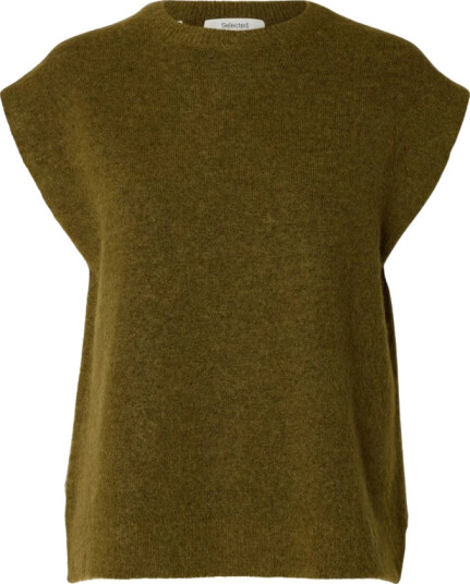 Selected Femme Lulu Short Sleeve Knit Vest Grønn XS