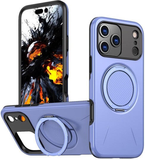 EIDERWOOD iPhone 17 Pro Max Deksel med Roterende Kickstand – MagSafe Kompatibel – Lilla