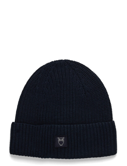 Knowledge Cotton Apparel Rib Hat   Gots/Vegan   Navy   ONE SIZE
